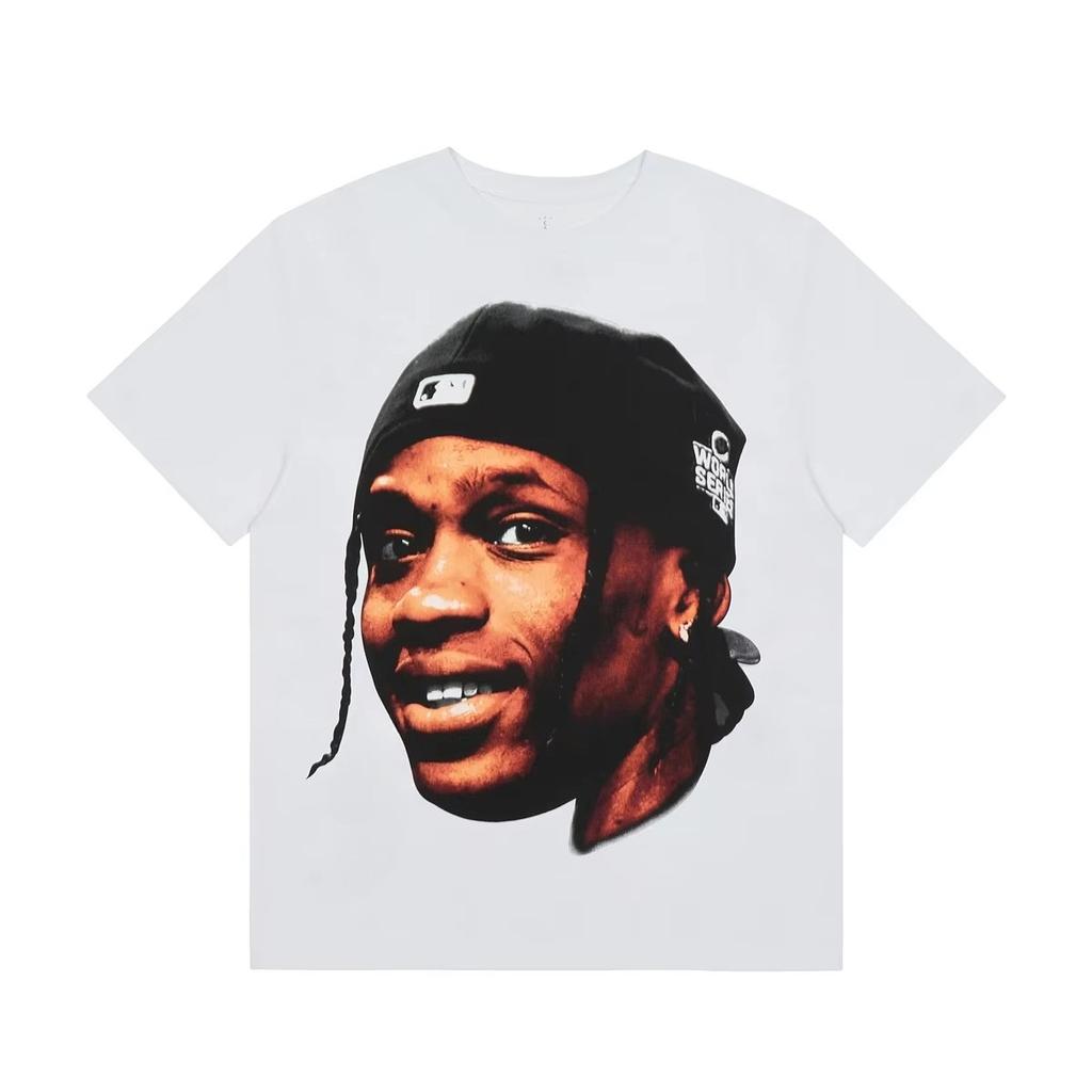2025 Summer New Face Printing T-shirt American Casual High Street Loose Men and Women Couple Short-sleeved T-shirt Large Size