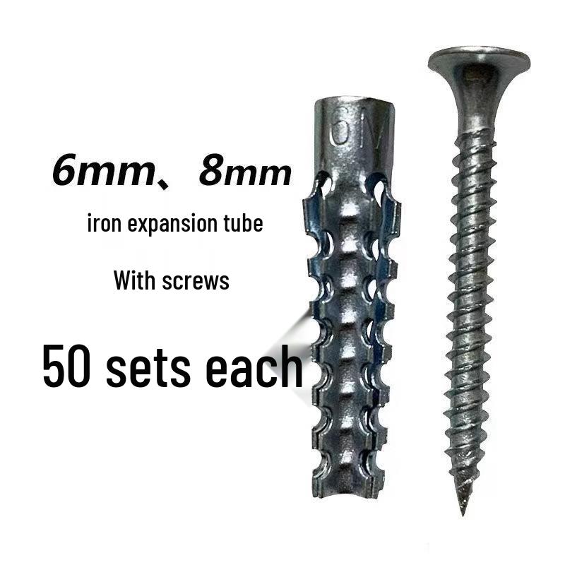 

Iron Serrated Metal Expansion Screws, 6MM & 8MM, Anti-Loosening Cement Wall Nails