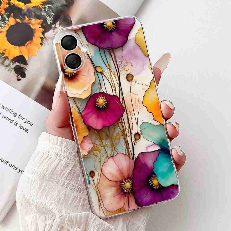 For Samsung Galaxy A06 Case A065F A065M Fashion Girls Flowers Soft Silicone Back Cover For Samsung A06 A05 SamsungA05 Case