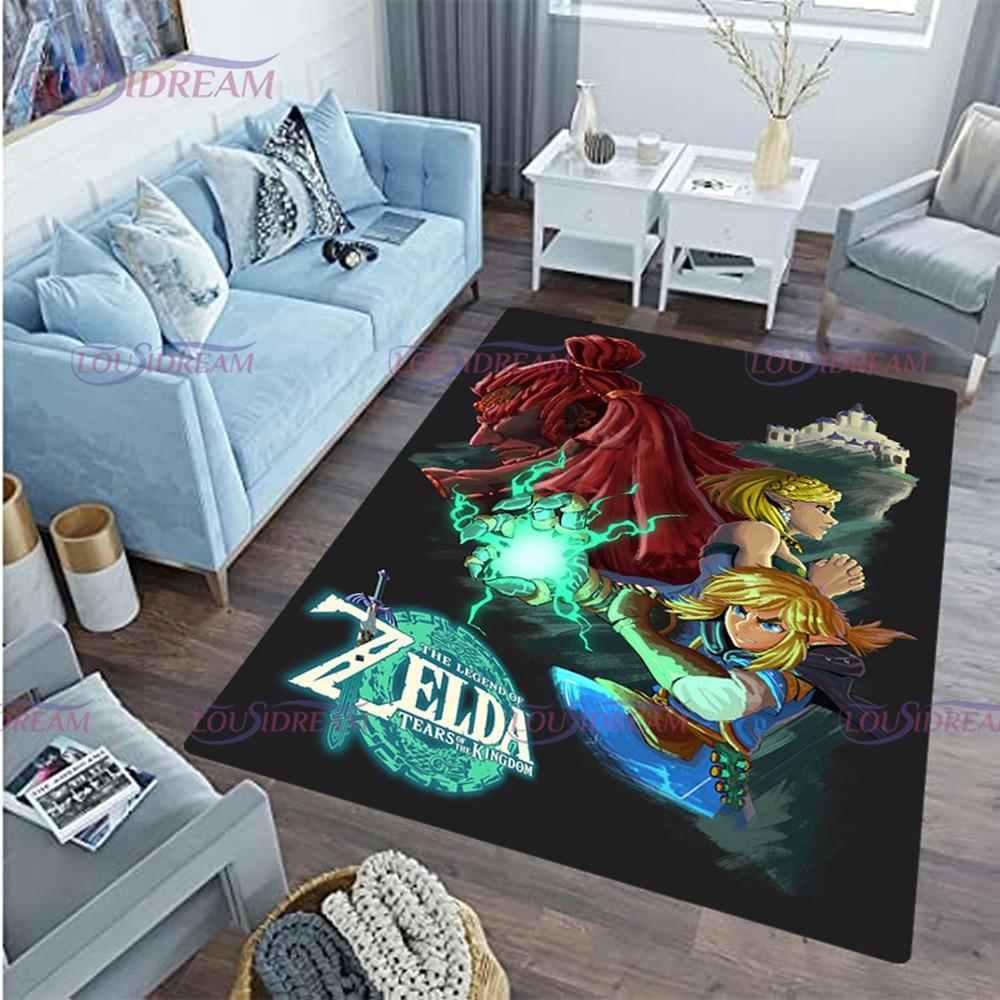 Cartoon Link-zalda Game Print Play Game Area Rug Sponge Washable Mat Bedroom Floor Mat Non-slip Bathroom Carpet Mat Door Carpet