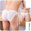 See Through Lingerie Brief Men'S Lace Up Waist Panties Sports U Convex Pouch Underpant Mesh Breathable Underwear Gay Swimwear