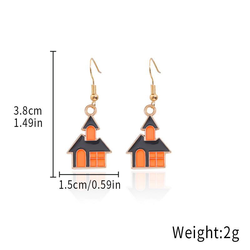 Halloween Earrings Cartoon Ghost Kid Earrings, Dripping Oil Cute Reaper Pumpkin Earrings Horror Earrings