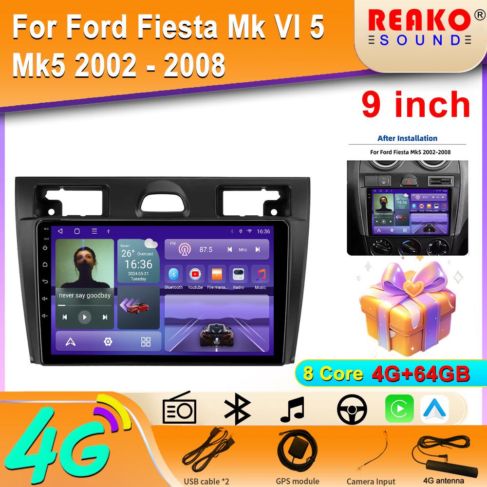 Android 13 Pentru Ford Fiesta Mk VI 5 Mk5 2002 - 2008 Radio Auto 4G GPS BT Carplay Sistem Multimedia Navigație Stereo Universal Ecran Tactil