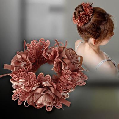 Corbata para el cabello elegante, soporte para cola de caballo con cuentas huecas grandes y hermosas
