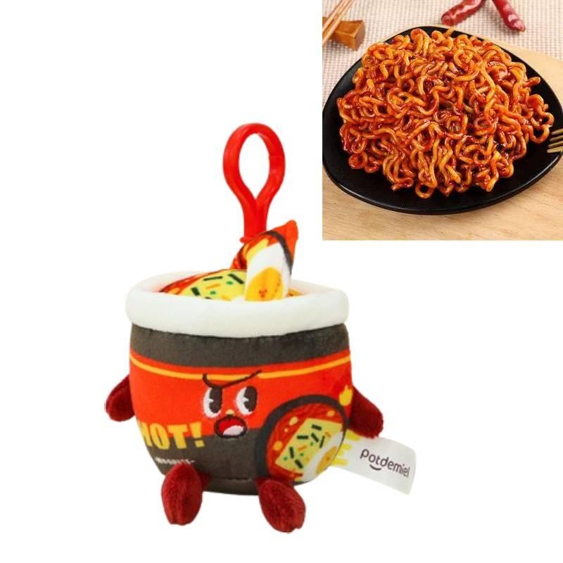 Cute Realistic Turkey Instant Noodle Plush Keychain Adorable Food Charm Accessory