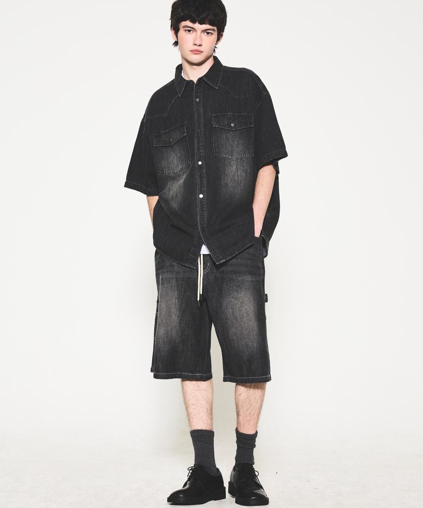 Eonoideu Utility Bermuda Carpenter Denim Shorts Lq7Du476_Black