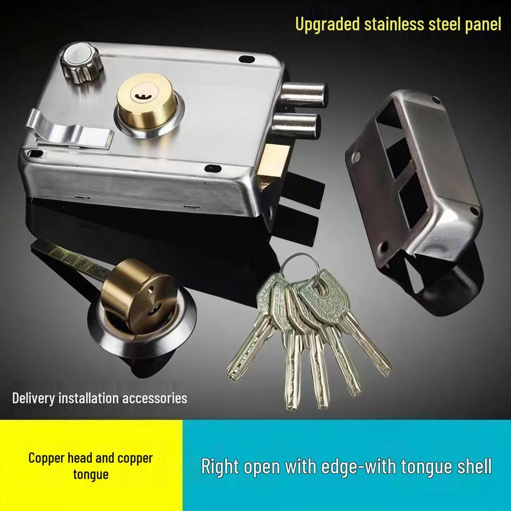 Universal Stainless Steel Anti-theft Door Lock for Bedroom, Dormitory, or Main Door