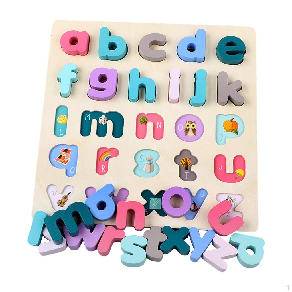 Montessori Blocks Puzzle Wooden Chunky Puzzles Board Preschool Learning for Girls and Boys