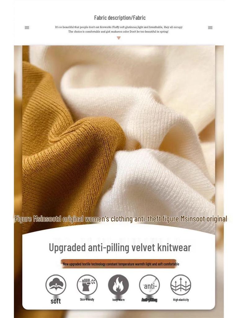 Women's Chic Slim-Fit Half High Neck Sweater - Autumn/Winter Long Sleeve Knitted Top