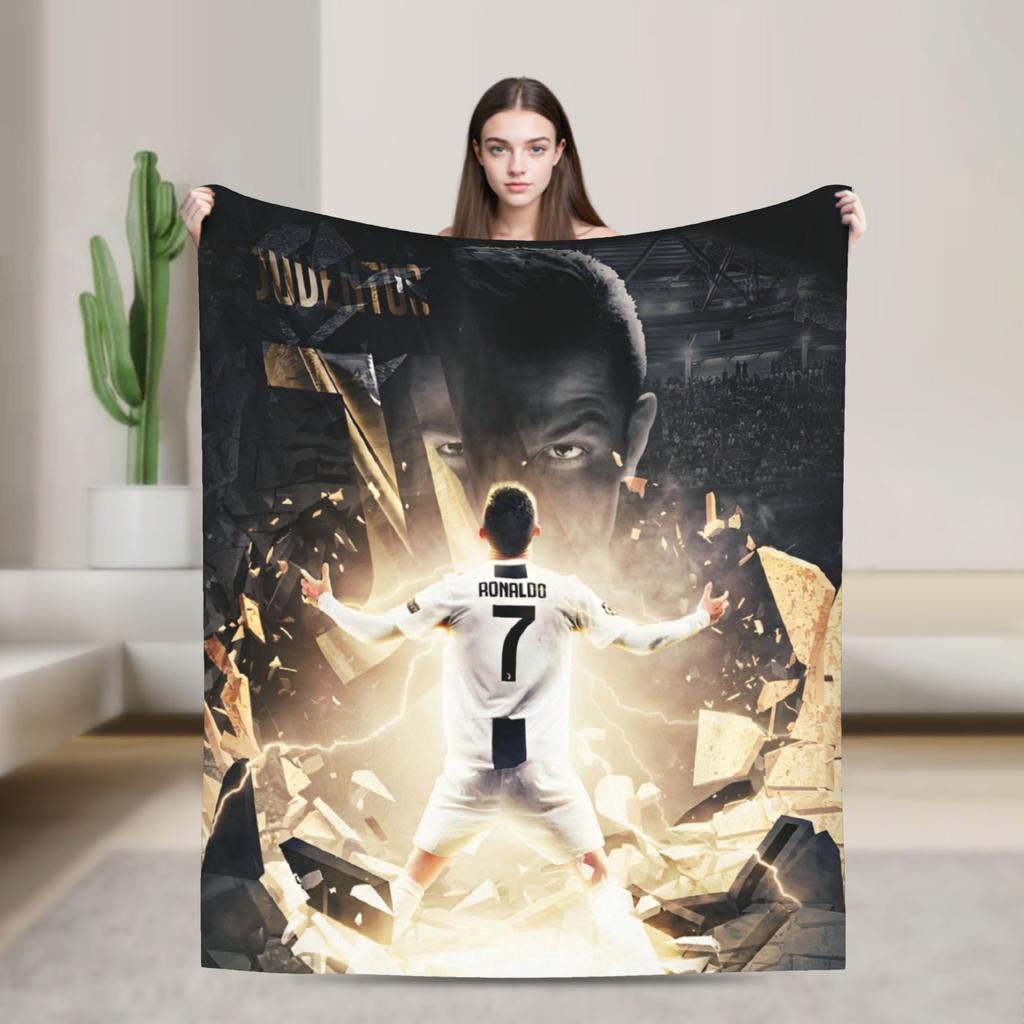 Football CR7 Blankets Coral Fleece Plush Ronaldos Ultra-Soft Throw Blanket for Outdoor Travel Bedspread