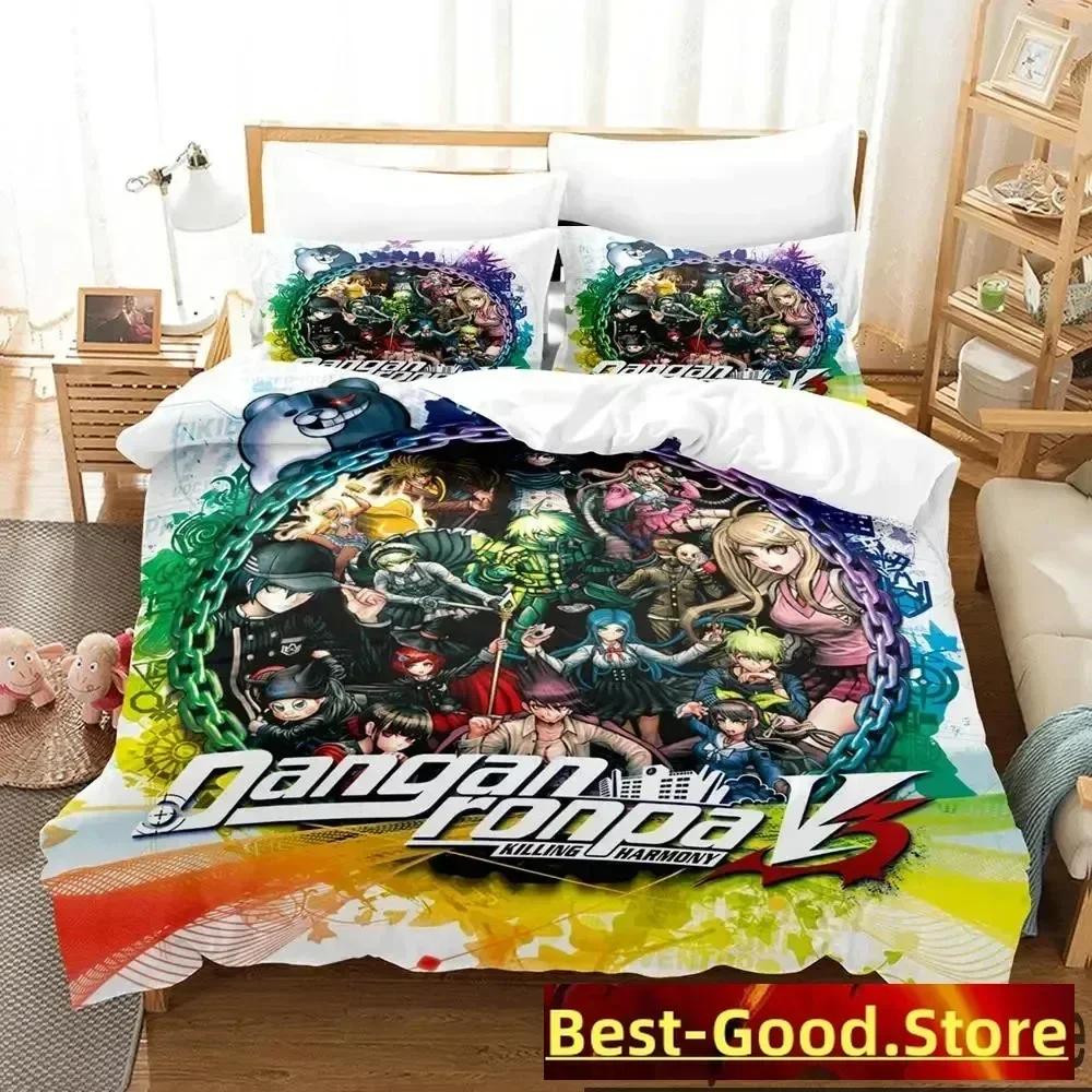 3D Print Anime Danganronpa Bedding Set Duvet Cover Sheet Printed Bed Set Pillowcase Bed Full Queen King Size Comforter Bedroom