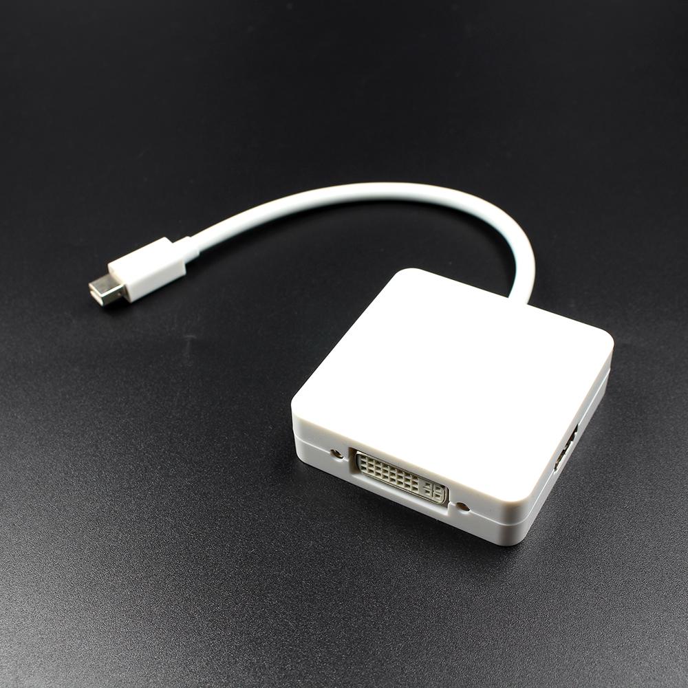 

3-in-1 Mini DisplayPort DP Thunderbolt to DVI VGA HDMI Adapter for MacBook White