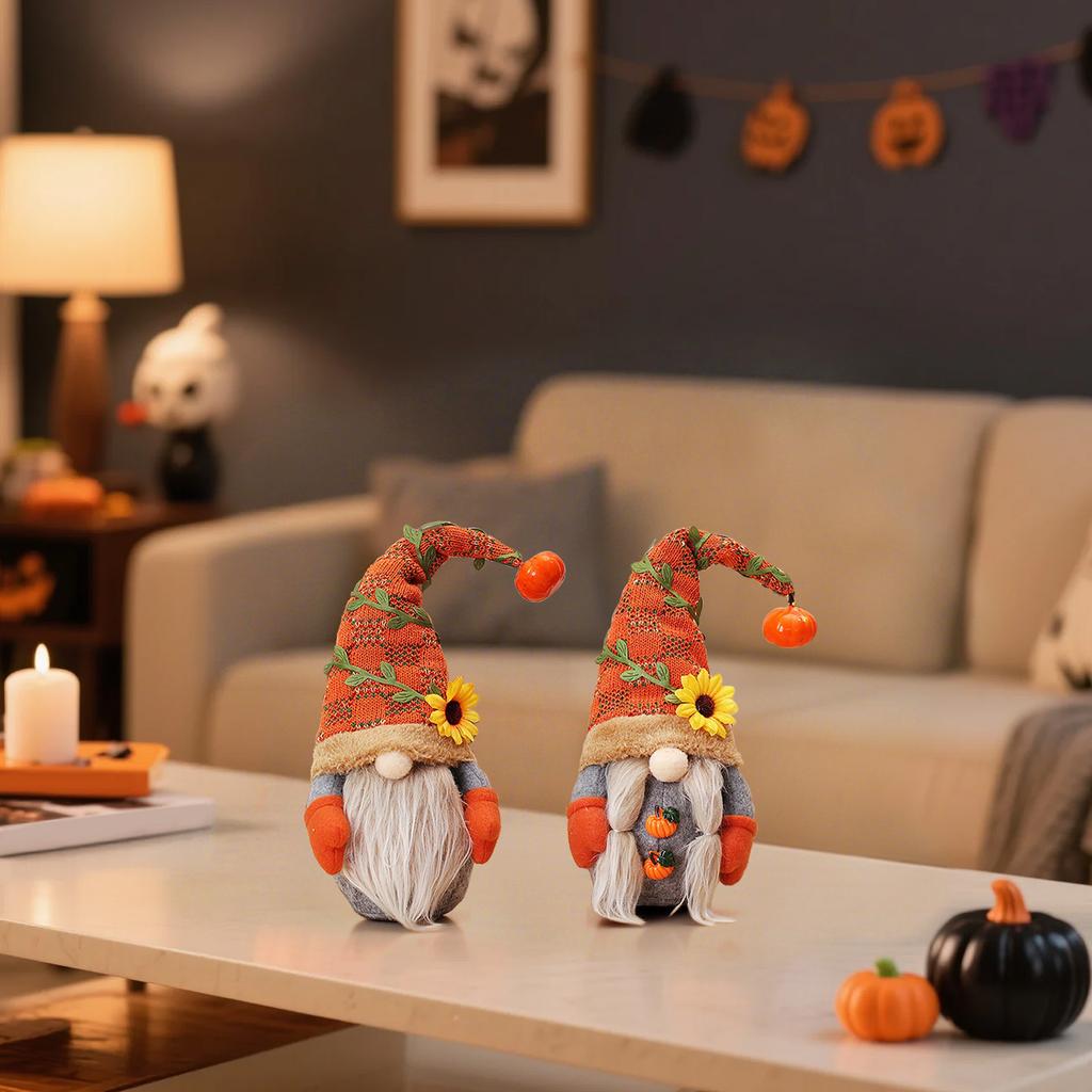 Høstnisse Thanksgiving-dukke, Gresskar Solsikke Halloween-dekor Plysjpynt Tomte, Festival Svensk Skandinavisk Ansiktsløs Hjem Kjøkken