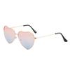 Women Ladies Sunglasses Heart Shaped Candy Sunglasses Metal Designer Stylish Rimless LOVE Glasses Ray Men Sunglasses