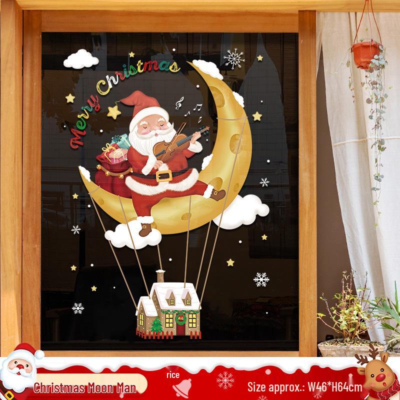 Christmas Tree Ornaments & Window Clings Set: Festive Static Stickers for Glass, Doors, and Holiday Decor