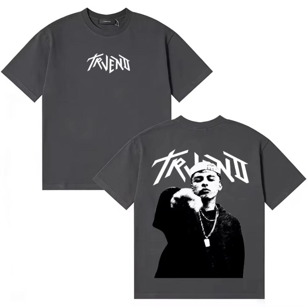 Unisex Comfortable Oversized Cotton Short Sleeve Hip Hop T-Shirt, Vintage Graphic Print for Rapper Trueno El Ultimo Balie Album T-shirt