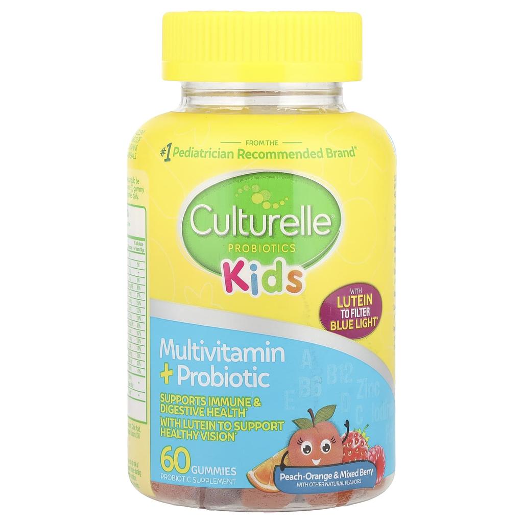 Children's Probiotic, Multivitamin + Probiotic, Peach Orange & Mixed Berry, 60 Gummies