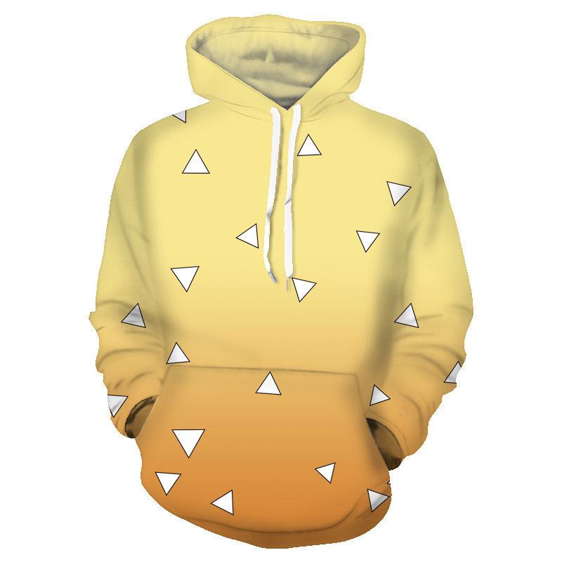 Men's 3D Printed Anime Character Hoodie Universal Green Black Plaid Kamado Tanjirou Pullover Casual 3xl Long Sleeve Sweatshirt