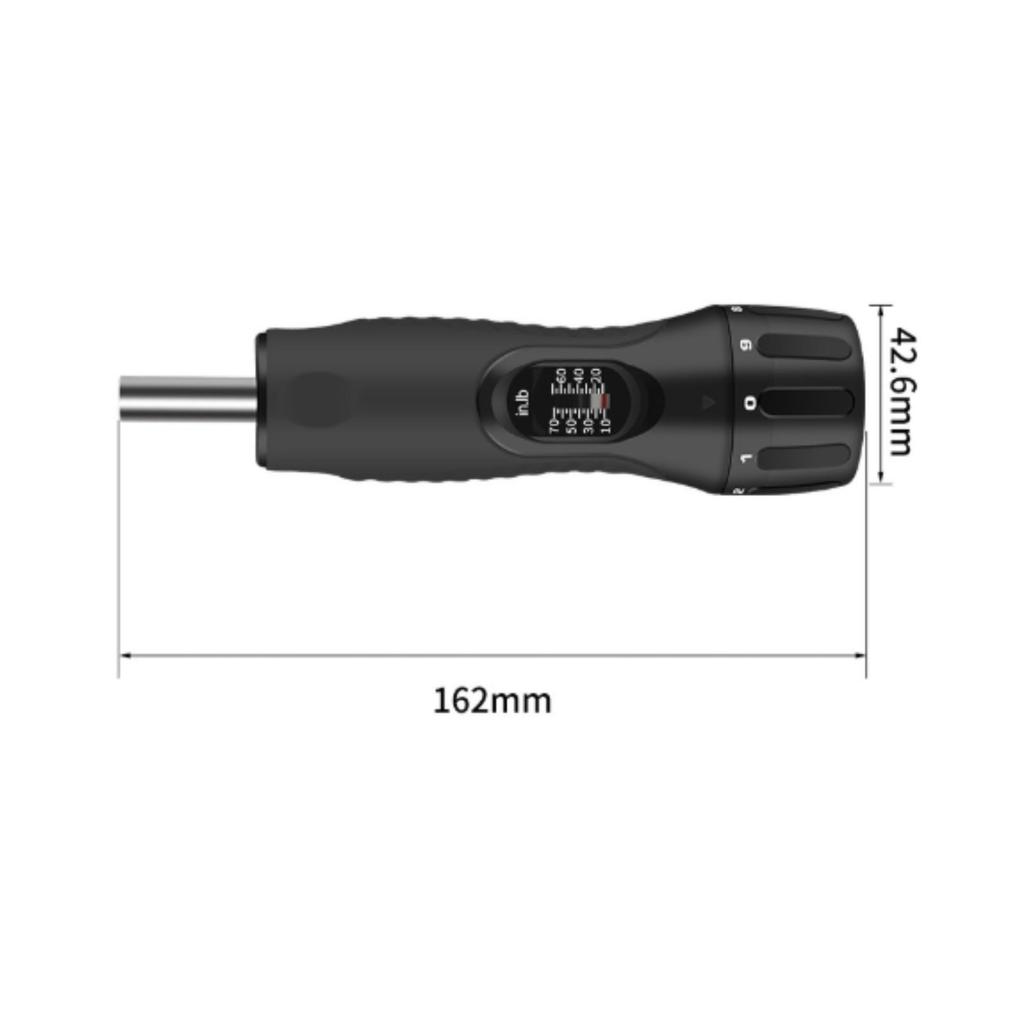 Adjustable Torsion Screwdriver 10-70 in.lb with Bits Easy To