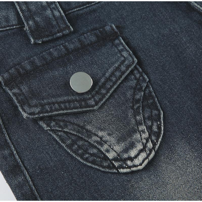 Vintage Y2k Flared Jeans Retro Button-up Middle Waist Casual Denim Pants Harajuku 2000s Basic Aesthetic Cotton Trousers 2025 Spring Autumn
