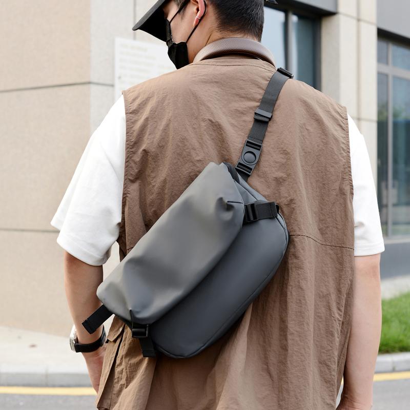 Men's Fashion Waterproof Crossbody Shoulder Bag Lightweight Large Capacity Casual PU Messenger Bag