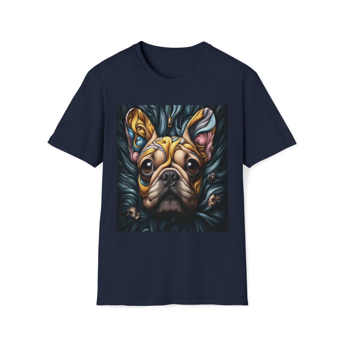 Unisex Cotton T-Shirt Mens Womens Tees Top. French Bulldog M