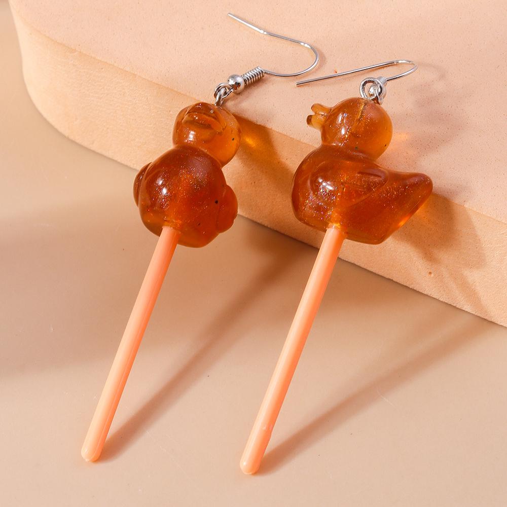 Cute Resin Sweet Lollipop Drop Earrings for Women Simulation Food Candy Dangle Earrings Girls Party Jewelry Gifts