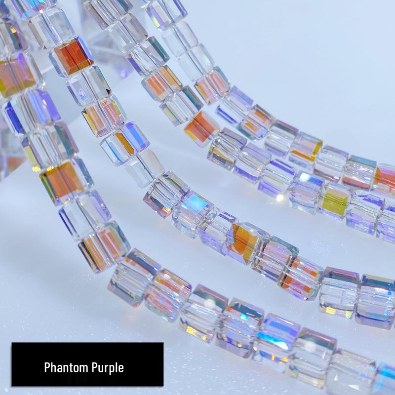 Multi-Faceted Crystal Glass Square Beads: 4/6/8mm Sugar Cubes for DIY Jewelry, Loose Beading with Holes