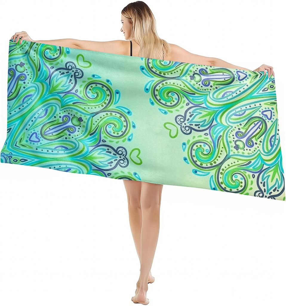 1PC Mandala Pattern Beach Towel for Abuela Abuelo Mama Papa Festival Day Birthday Quick-Dry Towel For Bath Yoga Tourism Swimming