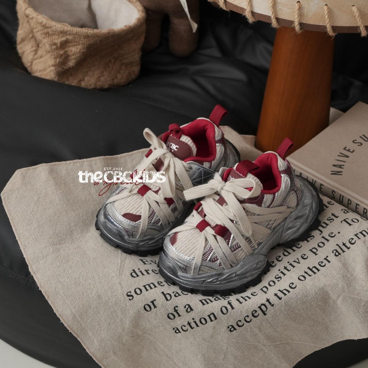 

XSHX Paris racing shoes dirty children s retro sports dad shoes autumn and winter boys and girls [Wenzhou shoes] 25