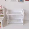 2-lagiges Desktop-Regal Seitenschutzdesign Faltbar Doppellagig Stapelbar Kosmetik Schreibwaren