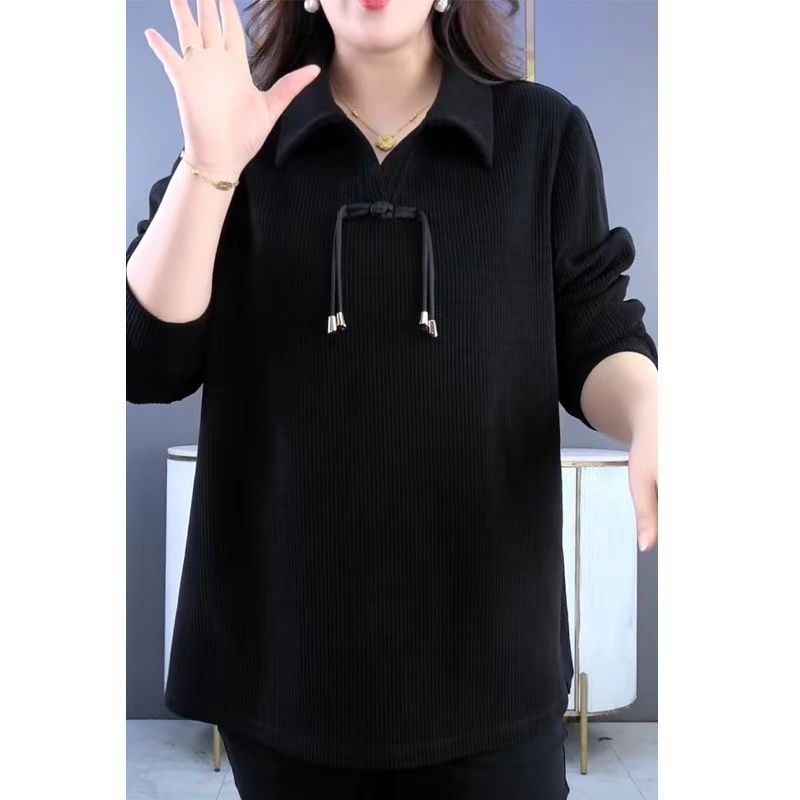 

Жіноча мода великих розмірів, футболка з довгим рукавом, що молодить, осінь-зима, внутрішній топ, сорочка для підкладки у західному стилі XXXL чорний