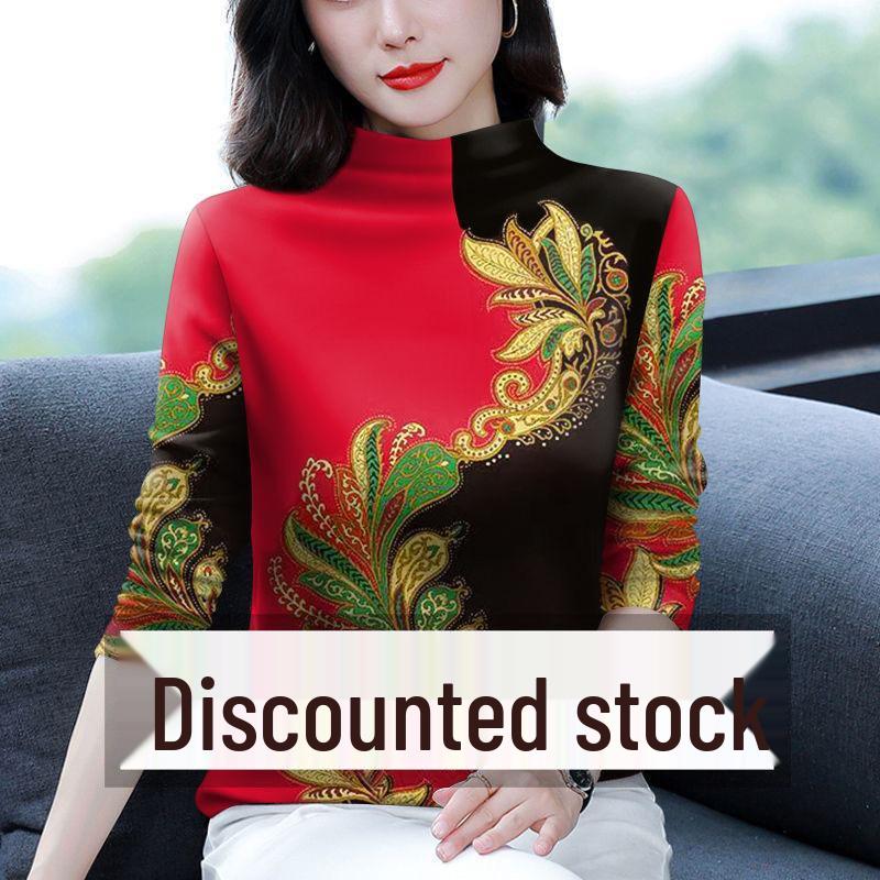 

Women s Slimming Fleece-Lined Long-Sleeve Top with Semi-High Neck L fits 95-110 lbs