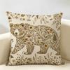 Retro Pattern Animals Flowers Cushion Cover Natural Linen Organic Fabric Double-Sided Printing Breathable Perfect For Home Decor