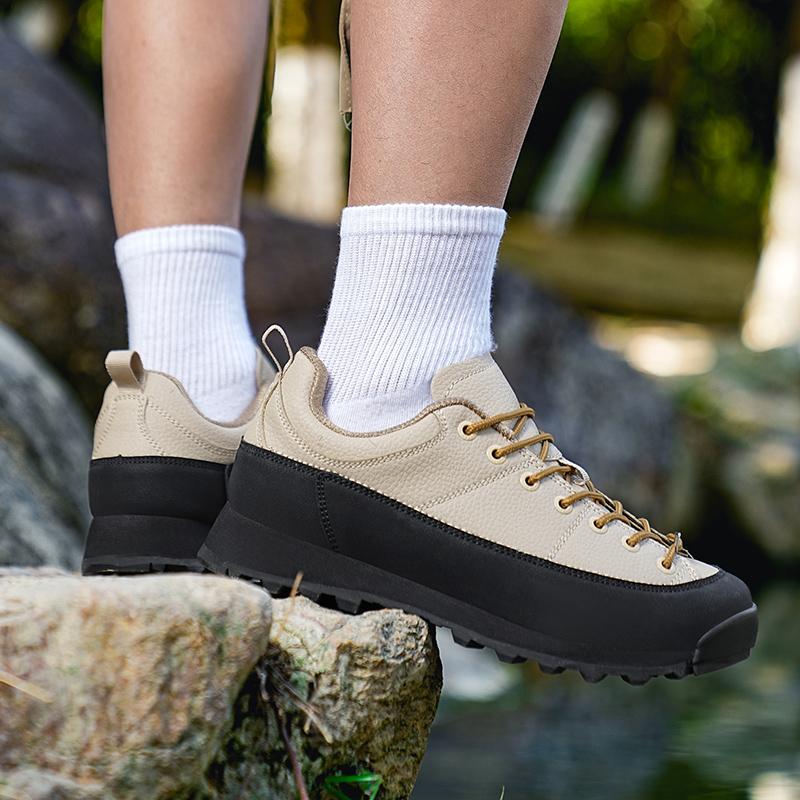 Casual Sneakers Men Shoes Anti-slip Low-top Lace-up Outdoor Hiking Shoes Men Walking Thick-soled Breathable Running Shoes Men