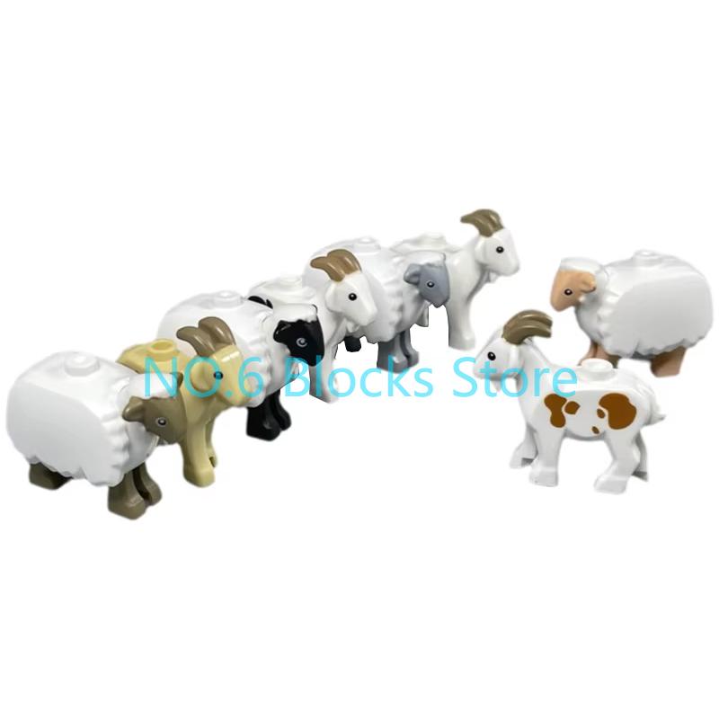 MOC Animal Building Blocks Sheep Dog Wolf Dolphin Pig Whale Elephant Educational Small Particle Zoo Scene Gift DIY Brick Toy S15