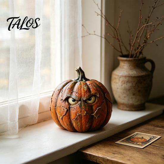 Decoratieartikelen voor Huis in Rustieke Stijl Halloween Houten Pompoen Beeldje, Spookachtig Ornament, Herfst Thanksgiving Tafeldecoraties Tafeldecoratie voor Feest