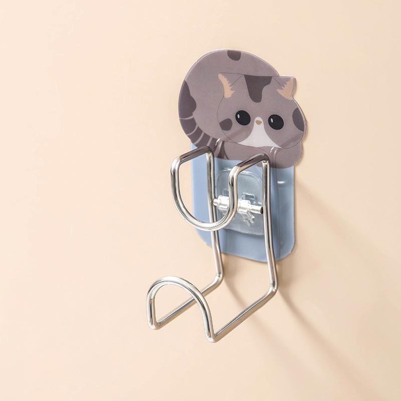 

Вешалка для умывальника с милыми животными, держатели для раковины из нержавеющей стали, кухонная губка, бесшовные самоклеящиеся крючки