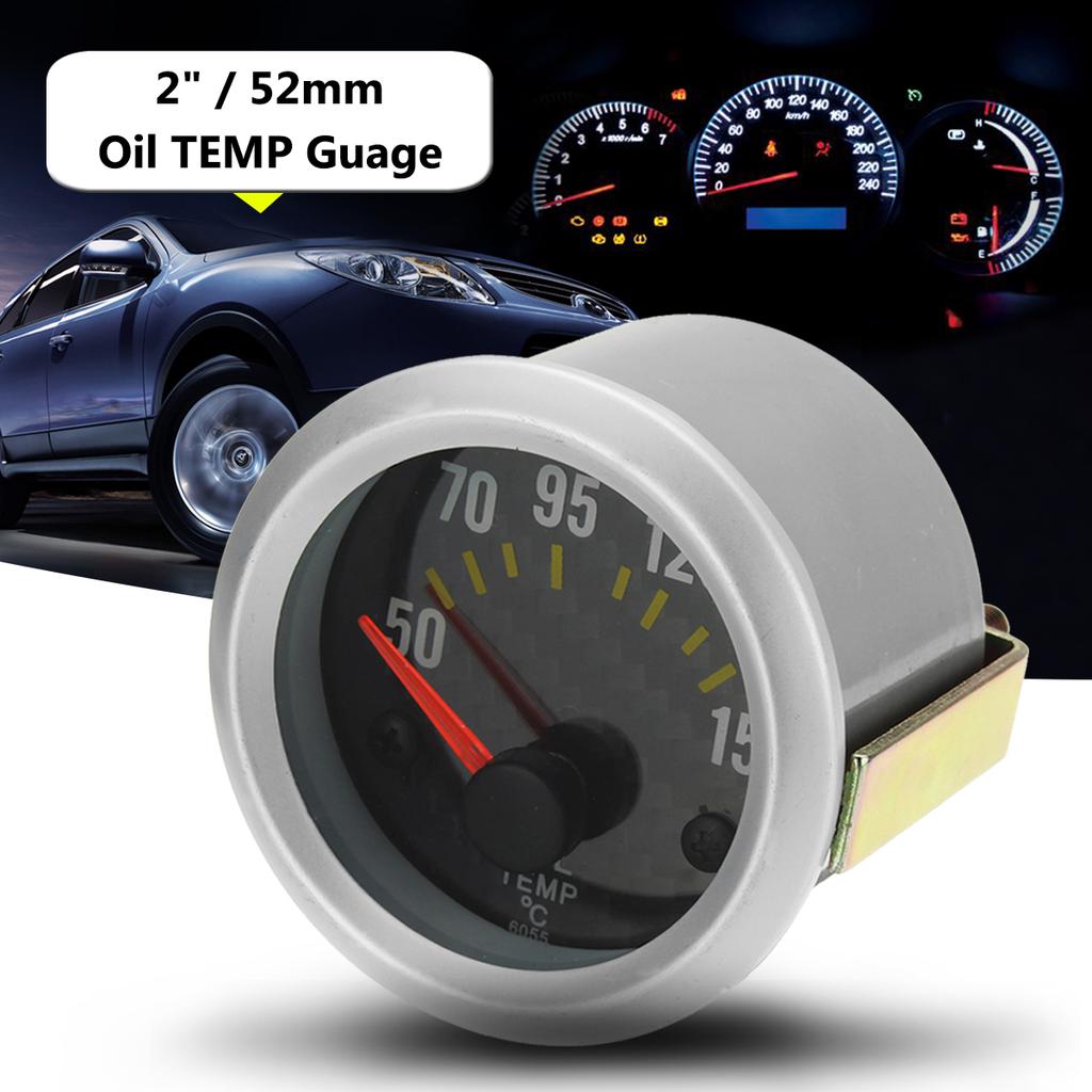 2 Inch 52mm White Cover Yellow LED Oil Temperature Oil Pressure Gauge