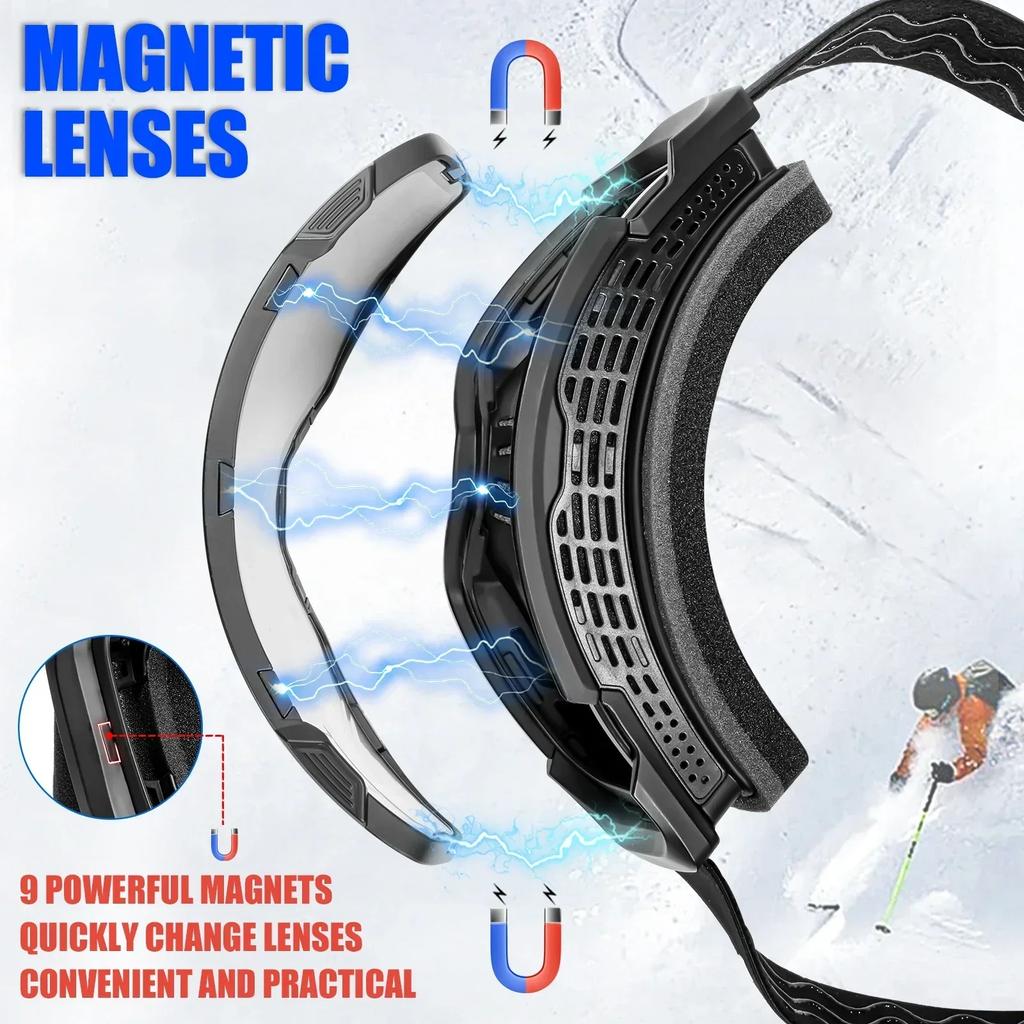Photochromic UV400 Protection Ski Goggles Sports Mask for Men Women Winter Anti-Fog Snowboarding Goggle Skiing Glasses