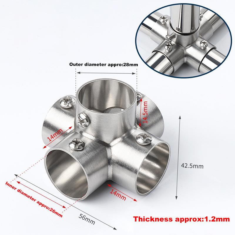 Pipe Fitting Connector, Fit 1 Inch(25mm) OD Pipe Stainless Steel Structural Pipe Connector Chain Link Fence Clamp