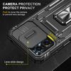 For Motorola Moto G23 4G/G13 4G Armor Series Metal Kickstand Cover Slide Lens Lid PC+TPU Phone Case