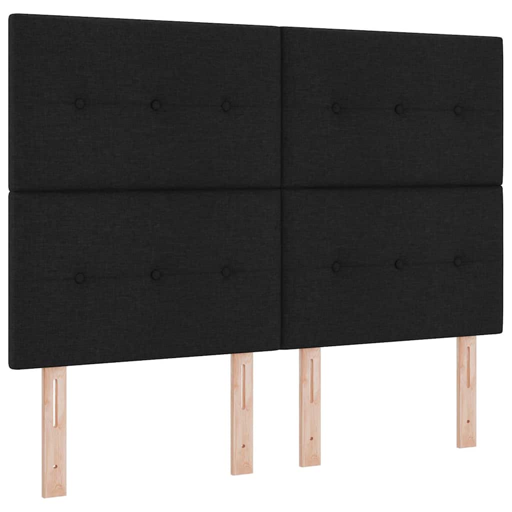 Box Spring Bed with Mattress Black 140 x 190 cm Fabric