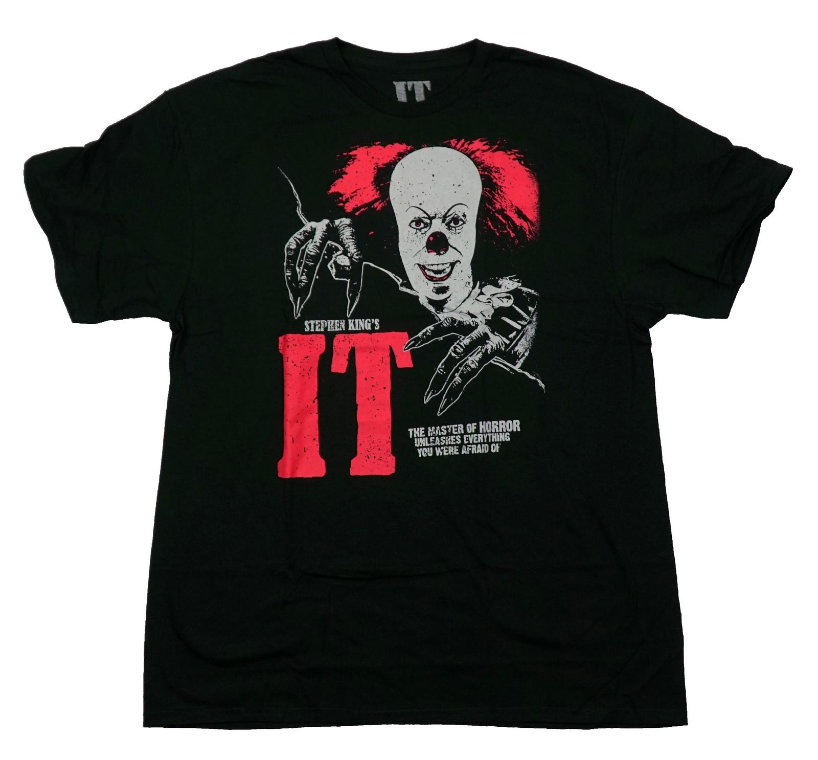 IT New Adult T-Shirt - Distressed Pennywise over The Master of Horror... XXXL