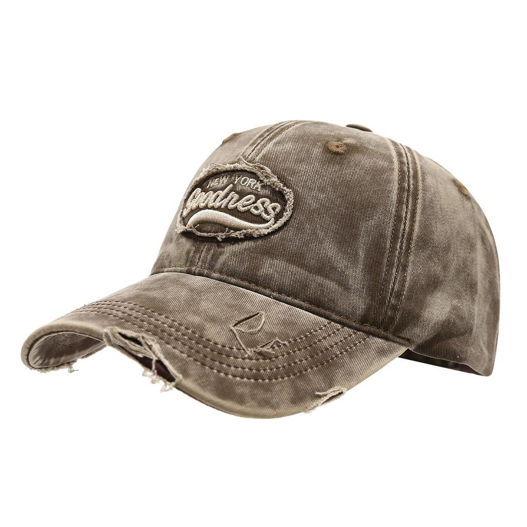 Embroidered Vintage Cotton Baseball Cap With Adjustable Fit For Casual Outdoor Wear