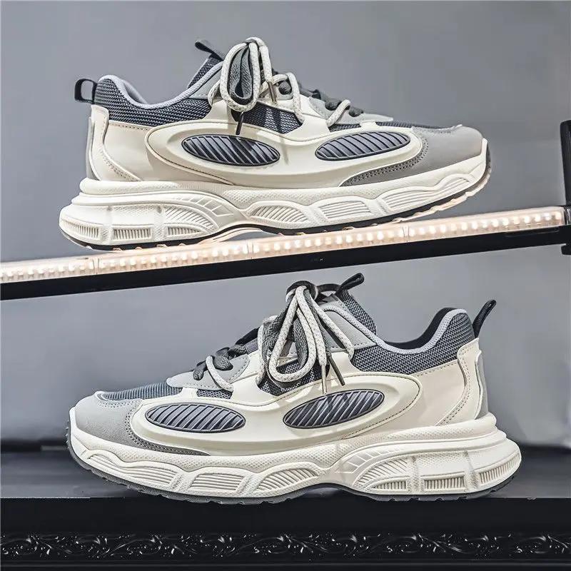 Fashion Gray Male Sports Shoes Low-Top Mesh Upper Price Without Leather Walking Basketball Trends 2025 Outdoor Gym Men's Casual Sneakers