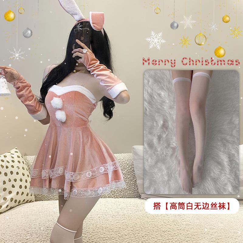 Lingerie Bunny Christmas Dress Sexy Uniform Seduction Passion Dress Small Breasts New Robe Women