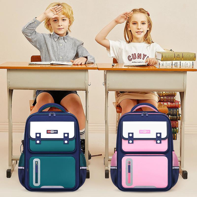 Boys And Girls, Elementary School Bags, Grades 1, 3 To 6, British Style For Girls, Waterproof, Burden-Reducing Spine Protection And Lightweight.