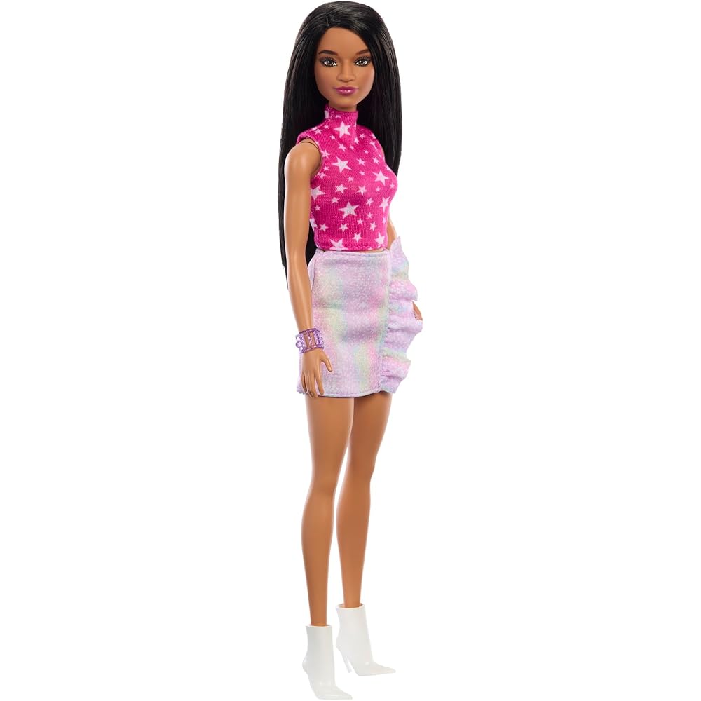 Barbie Fashionista Star Sleeveless Dress-Up Doll with House for Ages 3 and Up Pink
