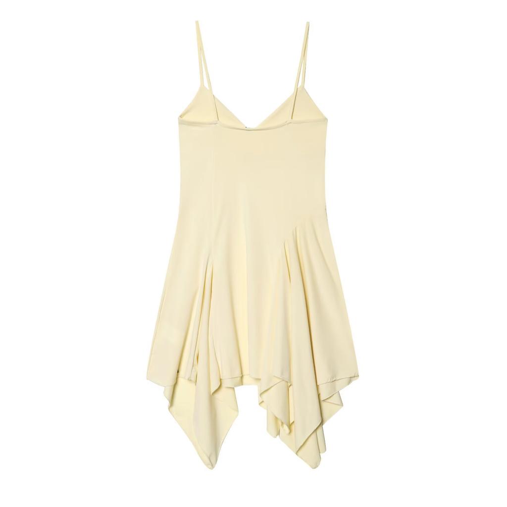 European and American style, new women's clothing, foreign style, asymmetrical thin shoulder strap dress 3641392
